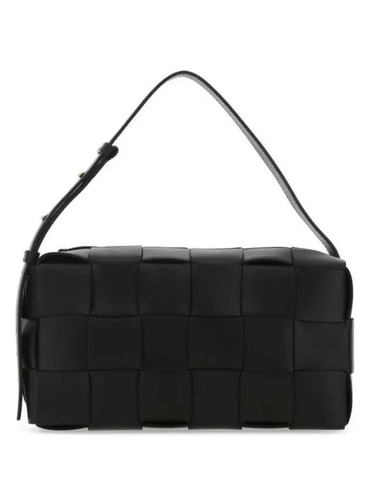 Brick Cassette Intrecciato Shoulder Bag Black - BOTTEGA VENETA - BALAAN 1