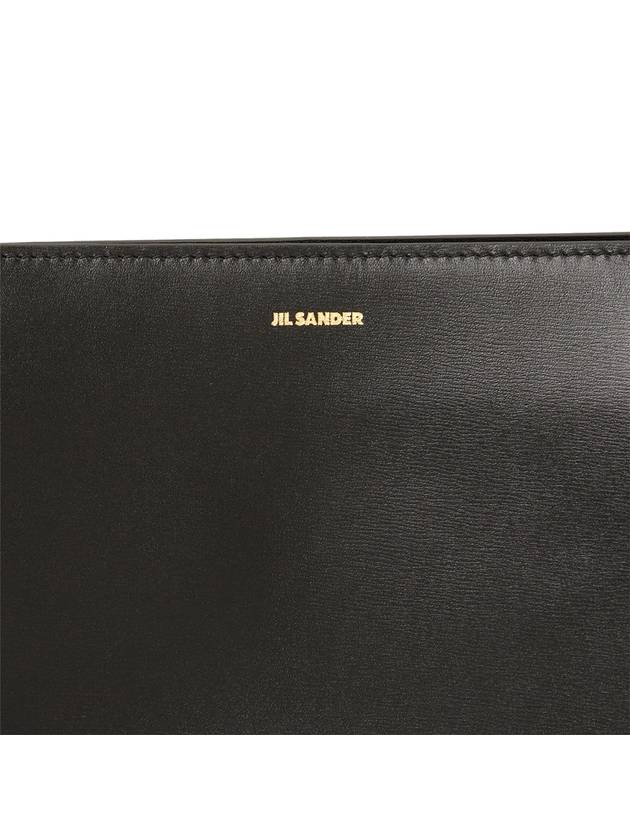 Logo Print Square Leather Tote Bag Black - JIL SANDER - BALAAN 8