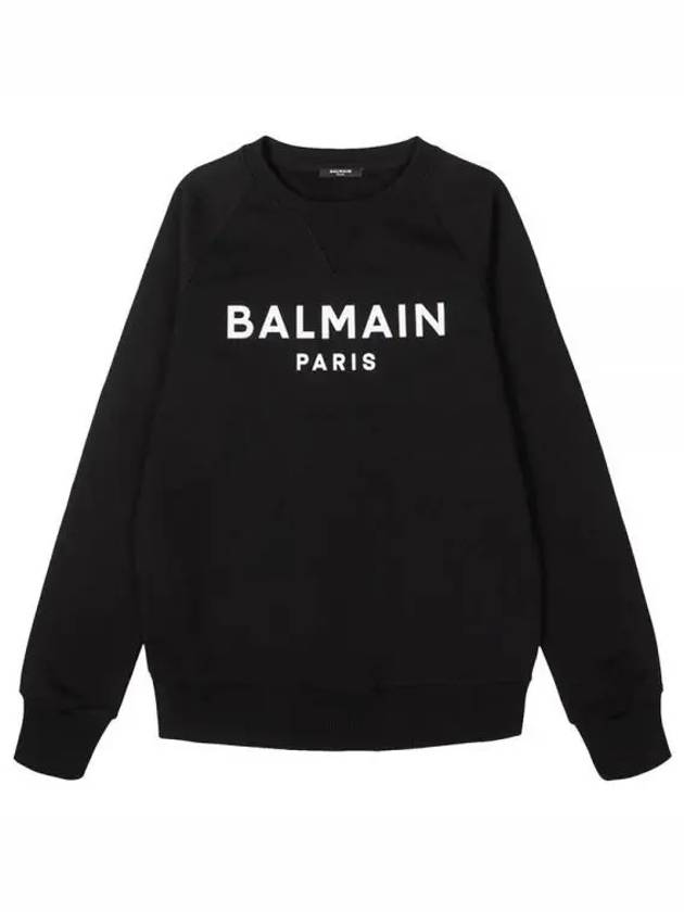 Paris Logo Crew Neck Sweatshirt Black - BALMAIN - BALAAN 2