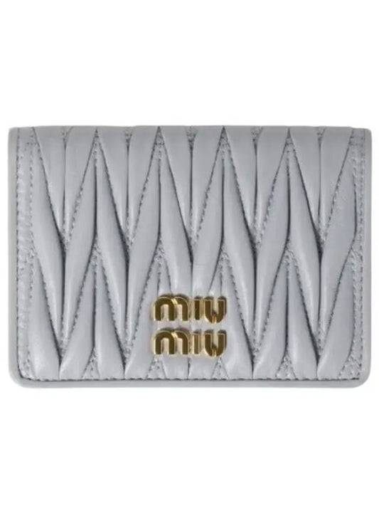 Matelasse Nappa Leather Card Wallet Grey - MIU MIU - BALAAN 2