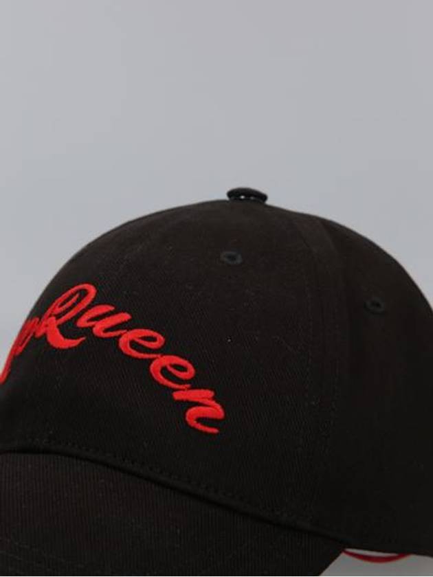 Embroidered Logo Baseball Cap Black - ALEXANDER MCQUEEN - BALAAN 5