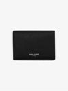 Business Flap in Grain De Poudre Embossed Leather Card Wallet Black - SAINT LAURENT - BALAAN 5