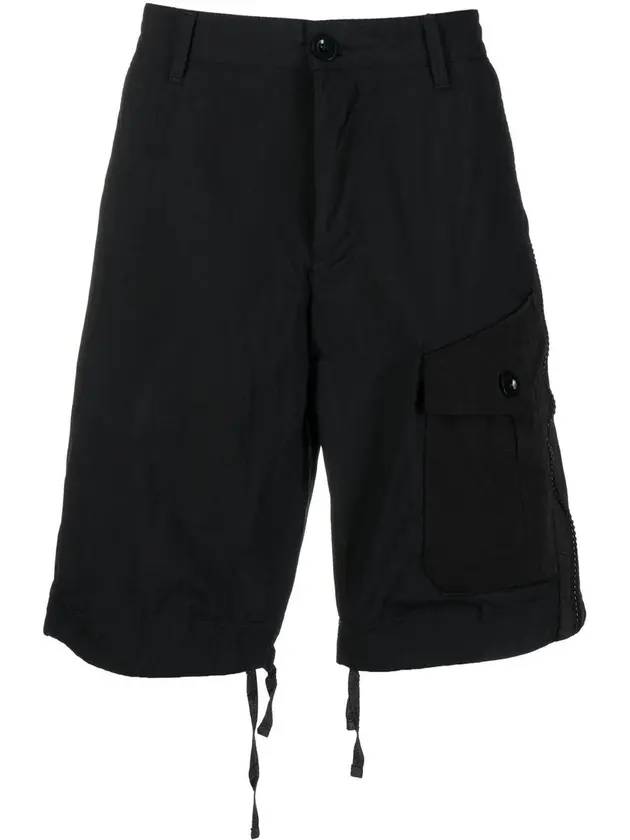 Men's Zipper Insert String Hem Pocket Shorts Black - TEN C - BALAAN 1