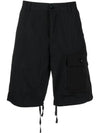 Men's Zipper Insert String Hem Pocket Shorts Black - TEN C - BALAAN 1