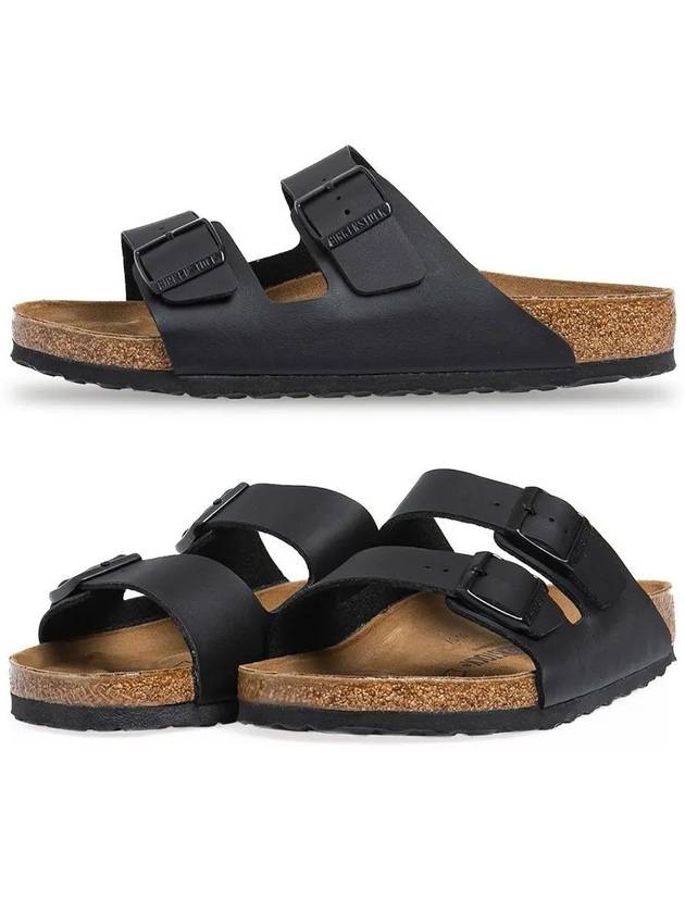 Arizona Double Strap Narrow Slippers Black - BIRKENSTOCK - BALAAN 2