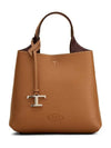 Logo Mini Leather Tote Bag Brown - TOD'S - BALAAN 2