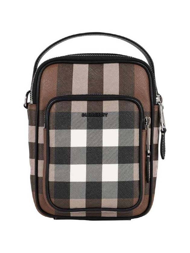 Tech Cotton Check Messenger Bag Brown - BURBERRY - BALAAN.