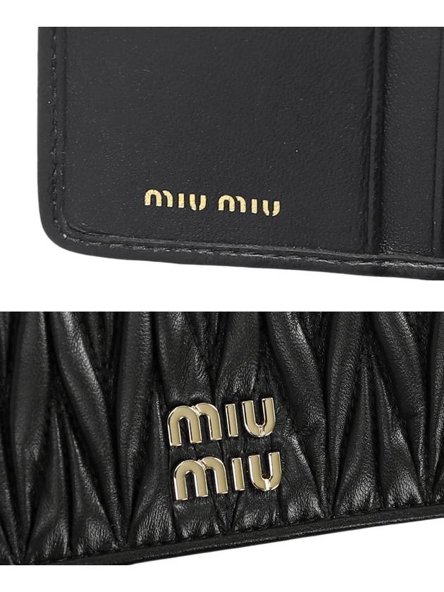 Matelasse Leather Half Wallet Black - MIU MIU - BALAAN 6