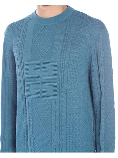 4G Cable Cotton Knit Top Blue - GIVENCHY - BALAAN 2