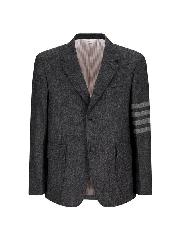 Donegal Tweed 4 Bar Single Breasted Blazer Jacket Grey - THOM BROWNE - BALAAN 2