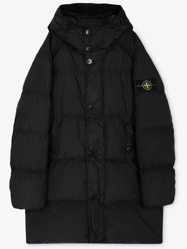 Men's Wappen Patch Crinkle Wraps Long Padding Black - STONE ISLAND - BALAAN 3