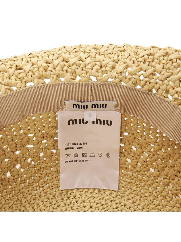 Woven Fabric Bucket Hat Beige - MIU MIU - BALAAN 7