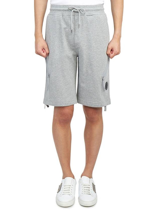 Men's Diagonal Raised Fleece Shorts Grey Melange - CP COMPANY - BALAAN 2