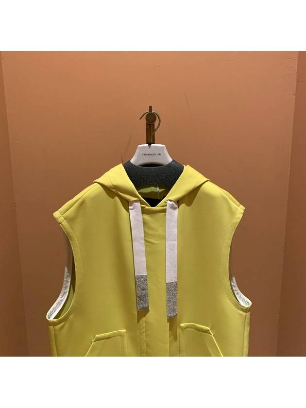 Zip-Up Hoodie Vest Yellow - FABIANA FILIPPI - BALAAN 3