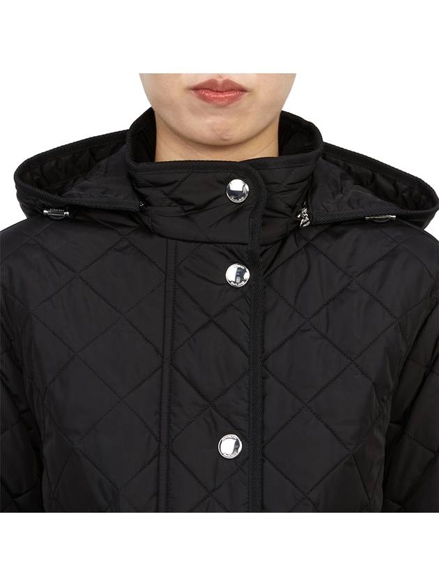 Diamond Quilted Crop Hoodie Jacket Black - BURBERRY - BALAAN 8