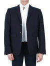 Plain Weave Suiting 4 Bar Classic Sport Jacket Dark Blue - THOM BROWNE - BALAAN 4