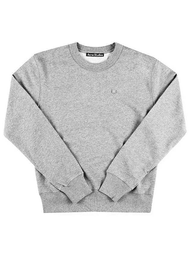 CI0173 LIGHT GRAY MELANGE Face Logo Micro Patch Sweatshirt - ACNE STUDIOS - BALAAN 1