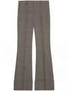 Prince Of Wales Wool Linen Straight Pants Grey - GUCCI - BALAAN 1