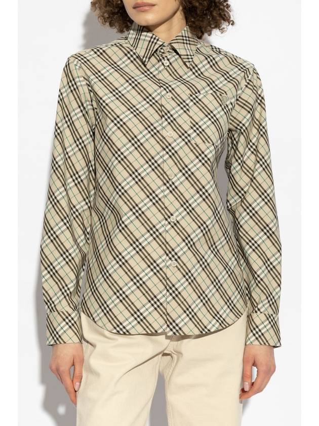 Burberry Checkered Shirt, Women's, Grey - BURBERRY - BALAAN 3