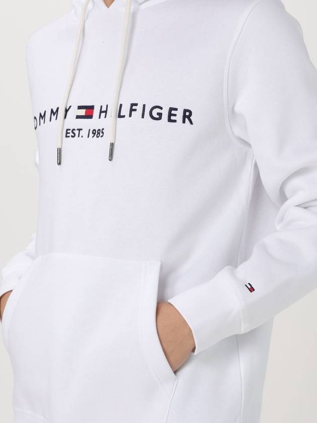 Flex Logo Hoodie White - TOMMY HILFIGER - BALAAN 4