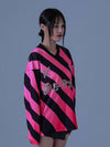 STRIPE FOOTBALL JERSEY T PINK - DILETTANTISME - BALAAN 3