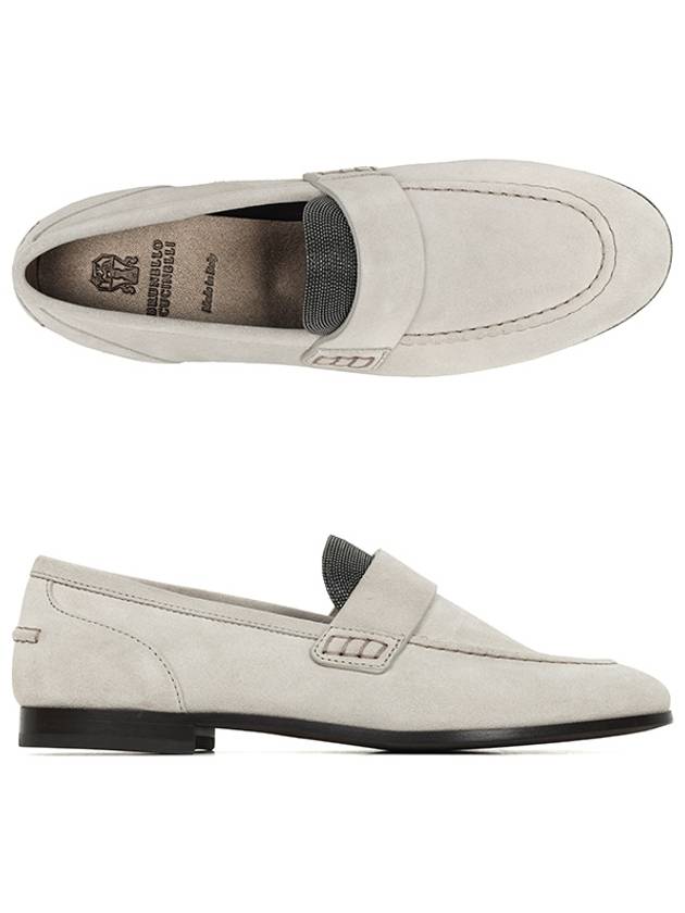 24FW Light Gray Monilli Suede Penny Loafer MZSFC2742P C9593 - BRUNELLO CUCINELLI - BALAAN 1