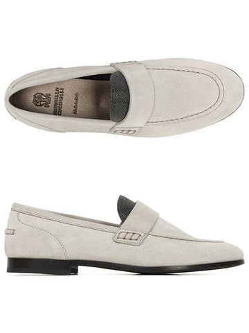 24FW Light Gray Monilli Suede Penny Loafer MZSFC2742P C9593 - BRUNELLO CUCINELLI - BALAAN 1