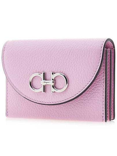 Ferragamo Women's Gancini Flap Card Wallet 22 0332 BUBBLE GUM 0763004 - SALVATORE FERRAGAMO - BALAAN 2