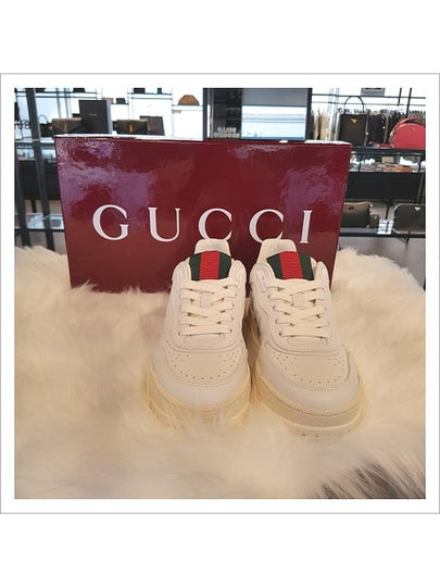 Re Web Leather Low Top Sneakers White - GUCCI - BALAAN 2