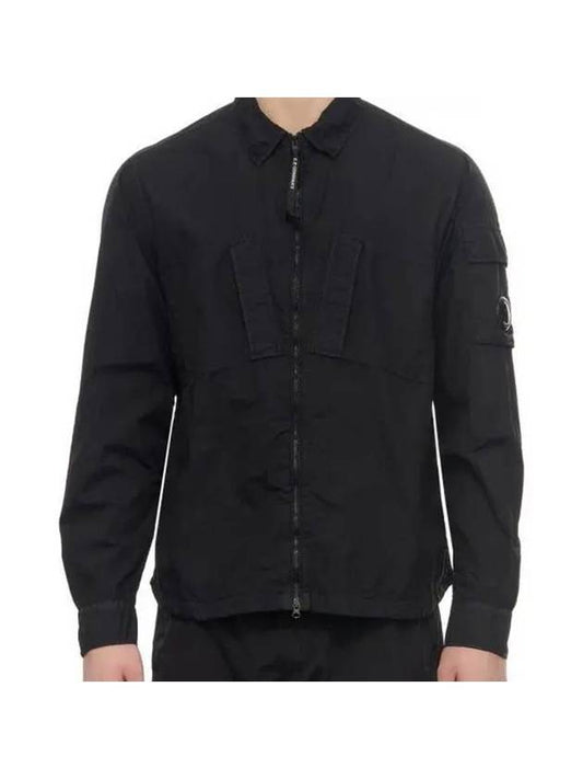 Tylon L Zipper Long Sleeve Shirt Black - CP COMPANY - BALAAN 1