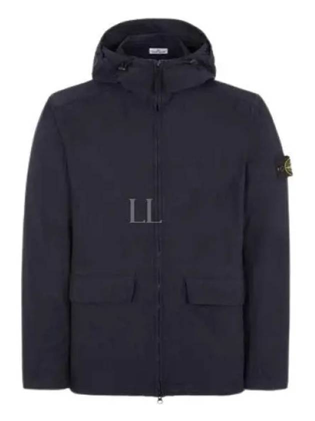 Batavia Garment Dyed Nylon Cotton Hooded Jacket Navy - STONE ISLAND - BALAAN 2