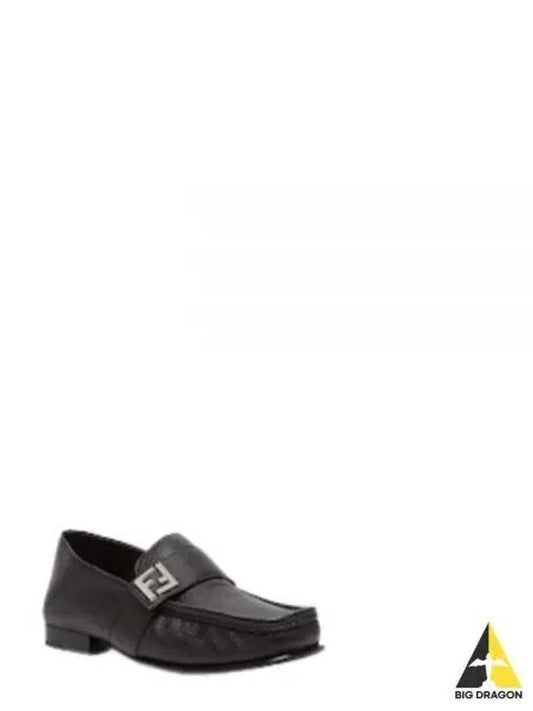 FF Square Leather Loafers Black - FENDI - BALAAN 2