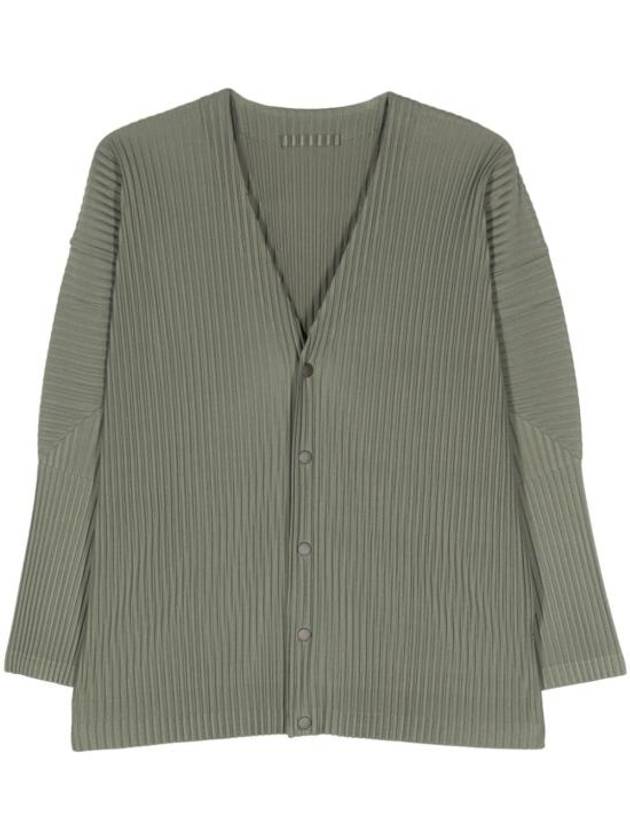 Color Pleated Cardigan Green - ISSEY MIYAKE - BALAAN 1