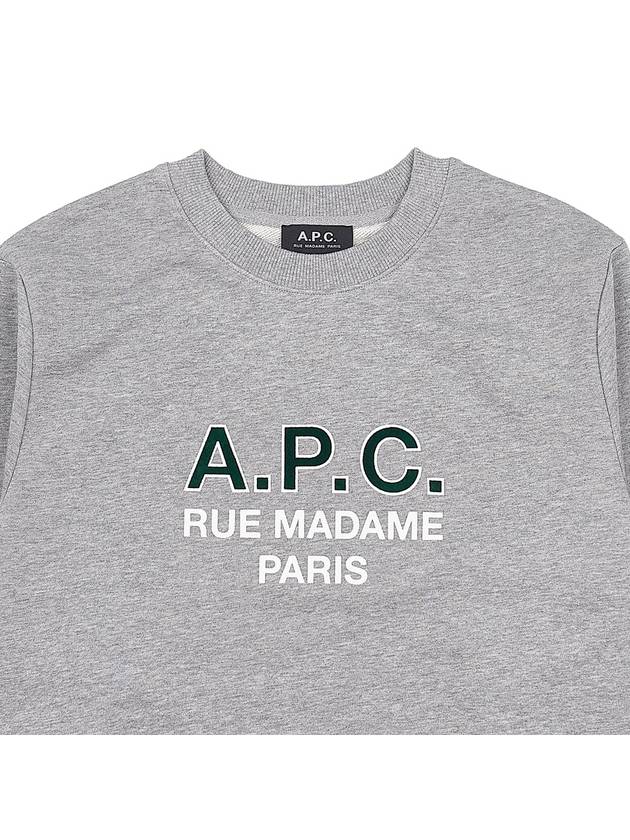 Logo Print Cotton Sweatshirt Heather Grey - A.P.C. - BALAAN 4