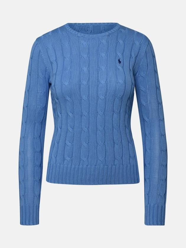 Embroidered Logo Pony Cable Knit Top Blue - POLO RALPH LAUREN - BALAAN 1