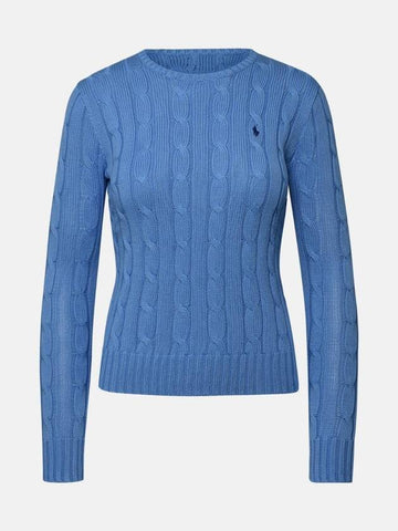 Embroidered Logo Pony Cable Knit Top Blue - POLO RALPH LAUREN - BALAAN 1