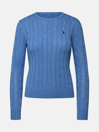 Embroidered Logo Pony Cable Knit Top Blue - POLO RALPH LAUREN - BALAAN 1