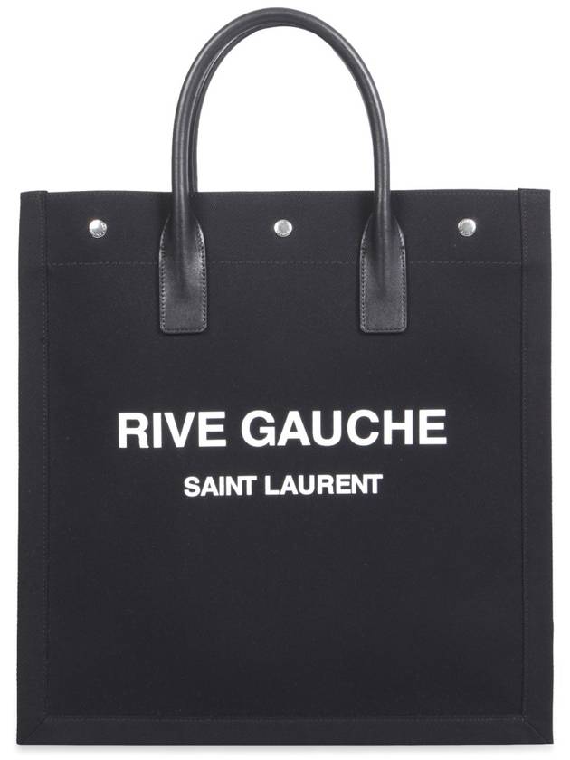 Rive Gauche Canvas Tote Bag Black - SAINT LAURENT - BALAAN 2