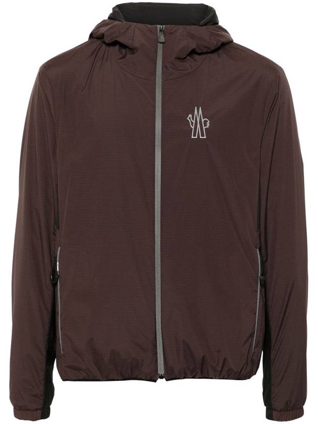 Men's Bissen Zip-Up Hoodie Dark Brown - MONCLER - BALAAN 2