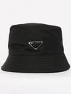 Triangle Logo Re-nylon Bucket Hat Black - PRADA - BALAAN 3