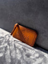 Embroidered Logo Shiny Calf Skin Zipper Card Wallet Brown - CHLOE - BALAAN 7