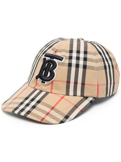 Monogram Motif Vintage Check Cotton Baseball Cap Archive Beige - BURBERRY - BALAAN 2