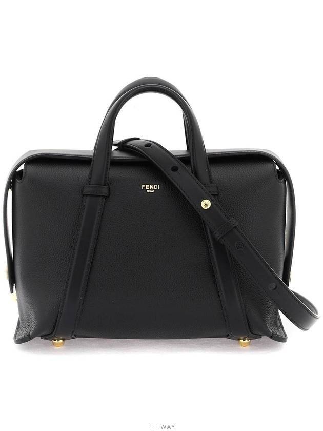 By The Way Boston Medium Leather Tote Bag Black - FENDI - BALAAN 2