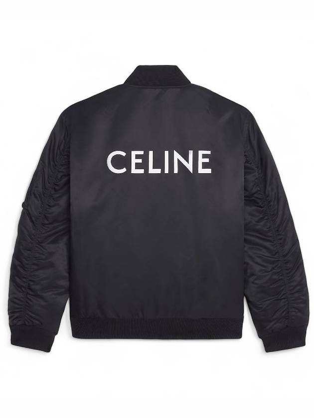 Back logo bomber flight jacket black unisex - CELINE - BALAAN 5