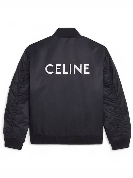 Back logo bomber flight jacket black unisex - CELINE - BALAAN 1