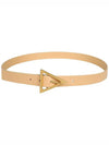 Gold Triangle Buckle Leather Belt Almond - BOTTEGA VENETA - BALAAN 4