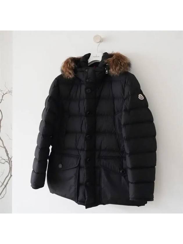 Cluny Long Down Jacket Black - MONCLER - BALAAN 6