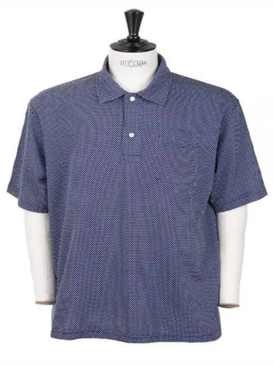 Polo Shirt A Navy Cotton Polka Dot Pique 24S1B036 OR103 PF005 - ENGINEERED GARMENTS - BALAAN 1