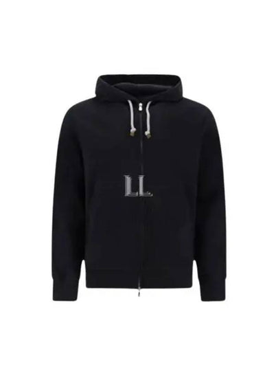 Tech Cotton Zip-Up Hoodie Black - BRUNELLO CUCINELLI - BALAAN 2