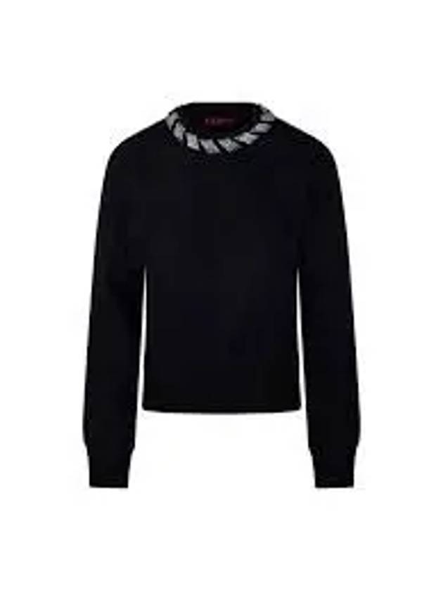 Crew Neck Cotton Sweater Black - GUCCI - BALAAN 2